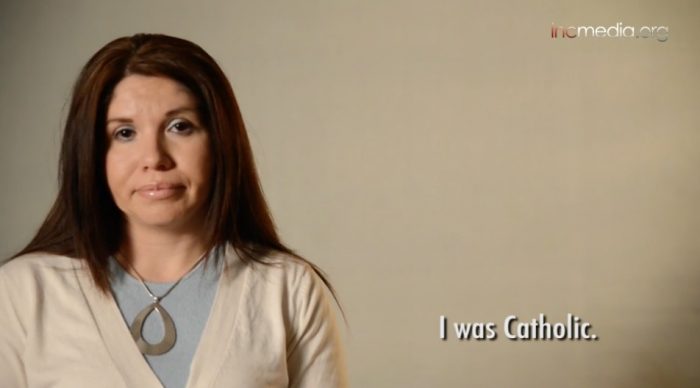 woman looking in the camera worried and unsure