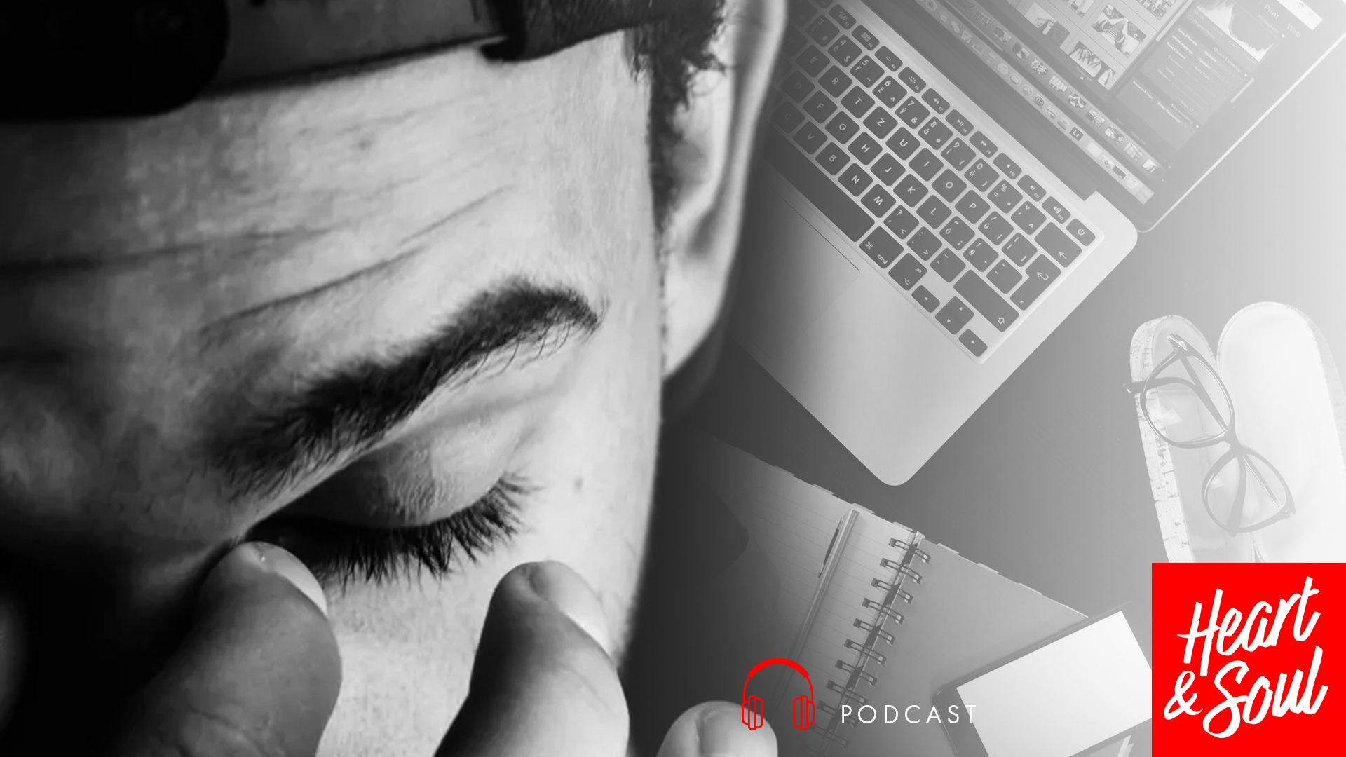 Stressed man thinking about work